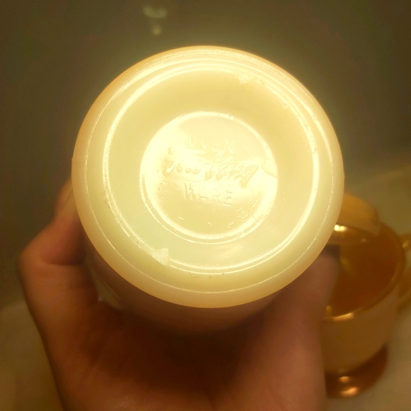 Fire King Peach Luster cream & sugar set - Picture 3 of 5